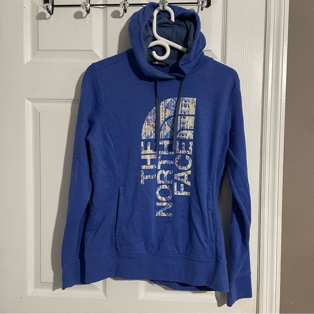 The North Face Hoodie Womens Medium Blue Sweatshirt Pullover Outdoors Activewear